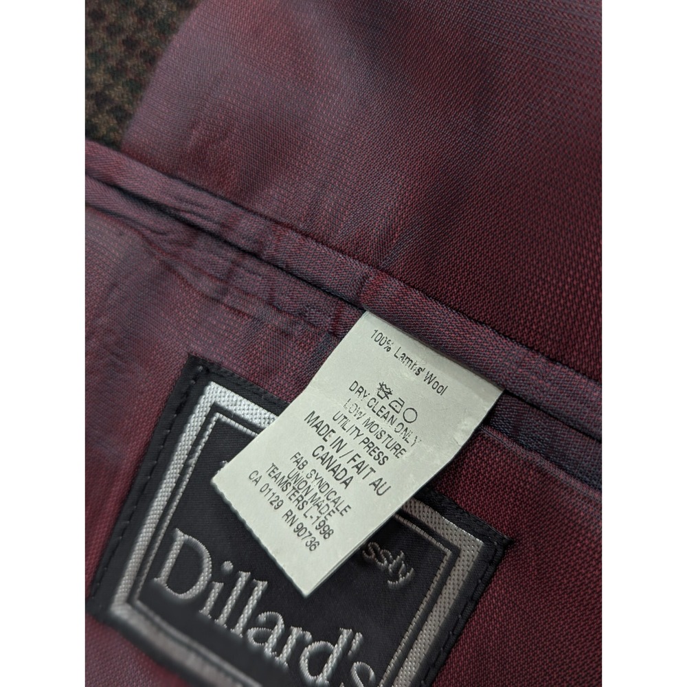 Ralph Lauren Blazer Sport Coat  Suit Jacket 46R 48" Chest Lambswool‎ Houndstooth - Picture 8 of 14